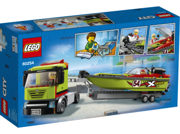 zestaw klocków LEGO City 60254 Transporter łodzi wyścigowej