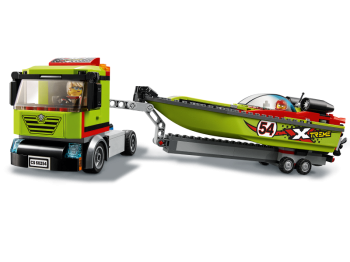 zestaw LEGO City 60254 Transporter łodzi wyścigowej