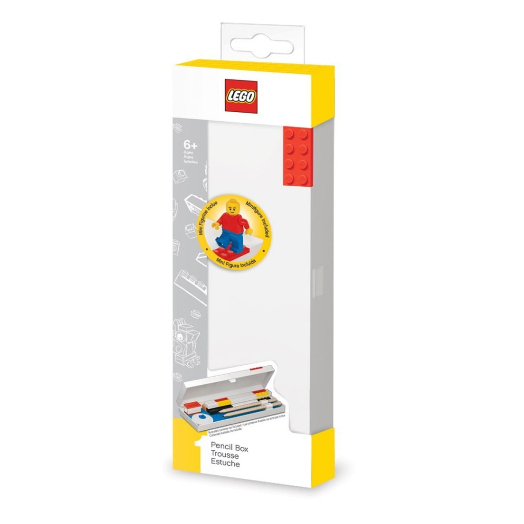 LEGO Classic 52610 Biały piórnik z czerwonym klockiem i Minifigurką LEGO - bez wyposażenia
