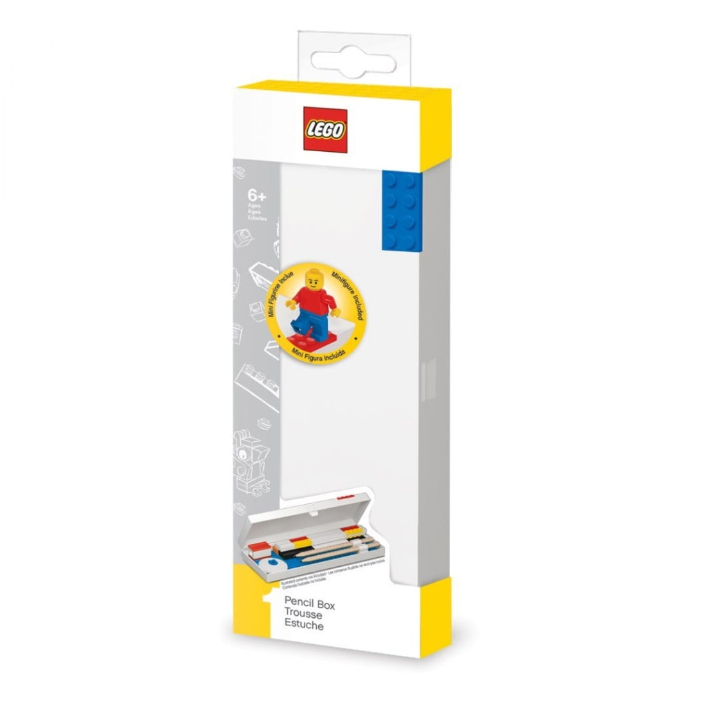 LEGO Classic 52609 Biały piórnik z niebieskim klockiem i Minifigurką LEGO - bez wyposażenia