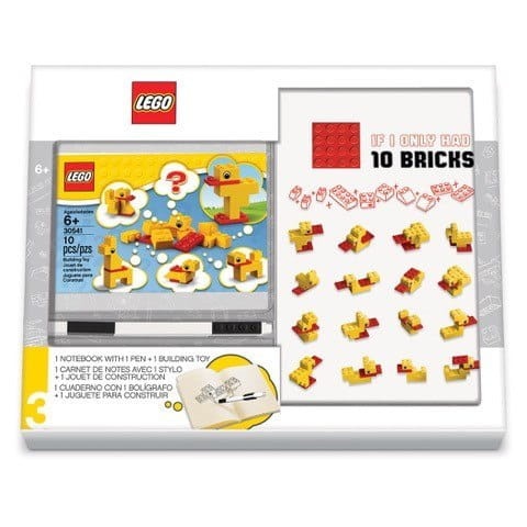 LEGO Classic 52283 Notatnik LEGO z zestawem klocków Mała Kaczka - do zbudowania, płytką i długopisem
