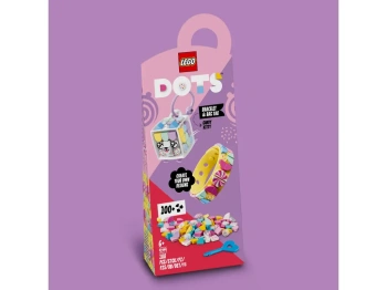 LEGO 41944 DOTS Cukierkowa kicia: bransoletka i zawieszka na torbę