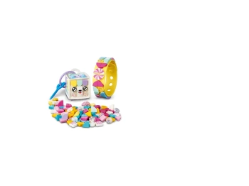 LEGO 41944 DOTS Cukierkowa kicia: bransoletka i zawieszka na torbę