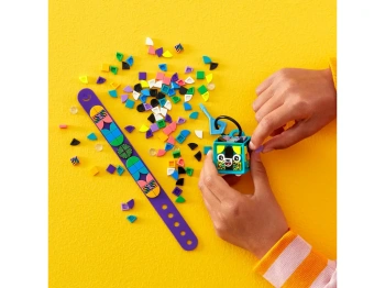LEGO 41945 DOTS Neonowy tygrys — bransoletka i zawieszka na torbę