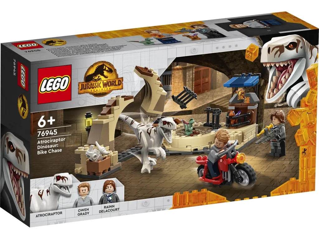 LEGO 76945 Jurassic World Atrociraptor: pościg na motocyklu