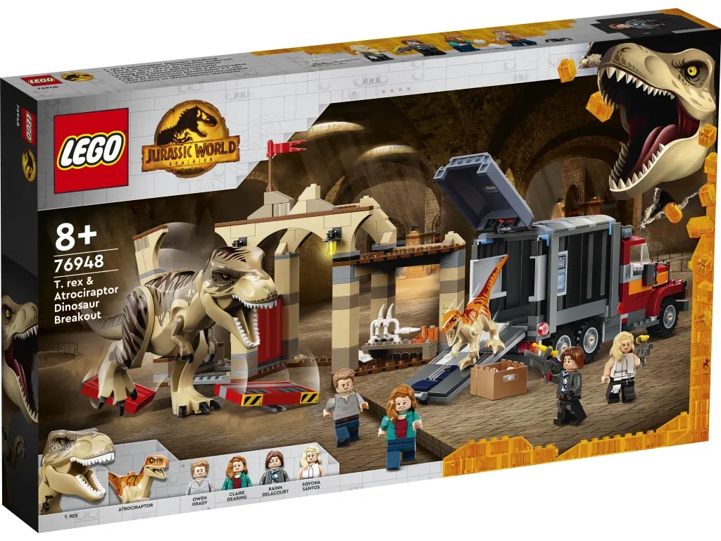 LEGO 76948 Jurassic World  Ucieczka tyranozaura i atrociraptora