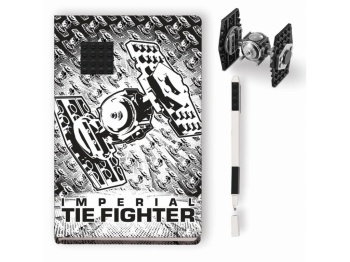 LEGO 52510 Star Wars Notatnik TIE Fighter z zestawem klocków, płytką i długopisem