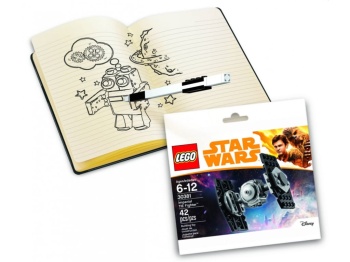 LEGO 52510 Star Wars Notatnik TIE Fighter z zestawem klocków, płytką i długopisem