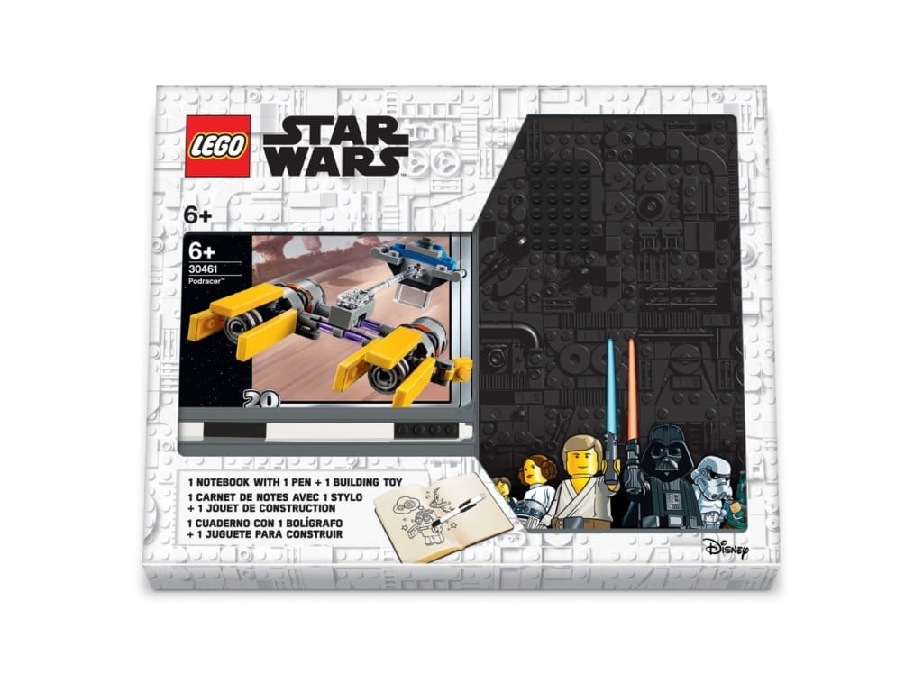 LEGO 52527 Star Wars Notatnik Podracer z zestawem klocków, płytką i długopisem