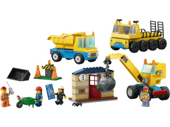 LEGO 60391 City Ciężarówki i dźwig z kulą wyburzeniową