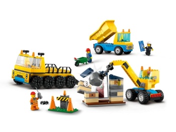 LEGO 60391 City Ciężarówki i dźwig z kulą wyburzeniową