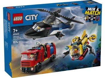 LEGO 60462 City  Zestaw z helikopterem, wozem strażackim i łodzią podwodną