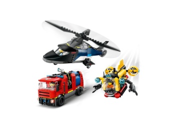 LEGO 60462 City  Zestaw z helikopterem, wozem strażackim i łodzią podwodną