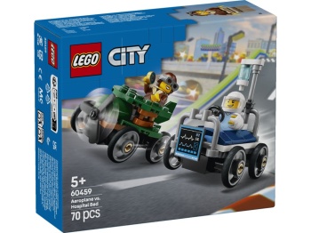 LEGO 60459 City  Zestaw wyścigówek: samolot kontra łóżko szpitalne