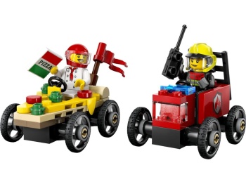 LEGO 60458 City  Zestaw wyścigówek: pizza kontra wóz strażacki