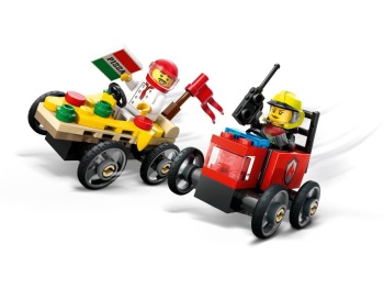 LEGO 60458 City  Zestaw wyścigówek: pizza kontra wóz strażacki