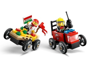 LEGO 60458 City  Zestaw wyścigówek: pizza kontra wóz strażacki