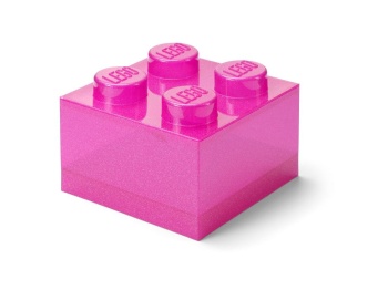 LEGO Classic 40090801 Pojemnik klocek LEGO Brick 4 z pokrywką – Jasnoróżowy