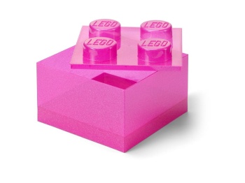 LEGO Classic 40090801 Pojemnik klocek LEGO Brick 4 z pokrywką – Jasnoróżowy