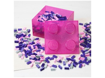 LEGO Classic 40090801 Pojemnik klocek LEGO Brick 4 z pokrywką – Jasnoróżowy