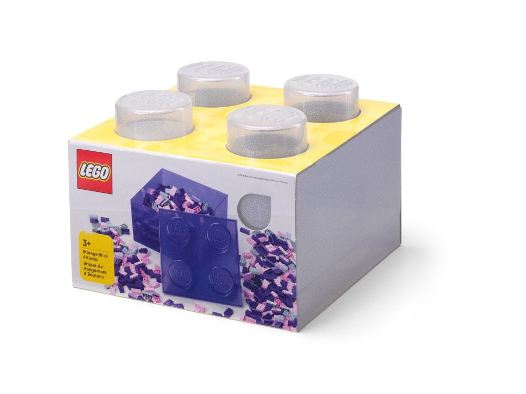 LEGO Classic 40090803 Pojemnik klocek LEGO Brick 4 z pokrywką – Przezroczysty