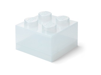 LEGO Classic 40090803 Pojemnik klocek LEGO Brick 4 z pokrywką – Przezroczysty