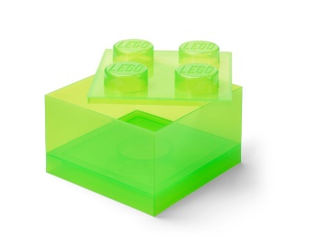 LEGO Classic 40090806 Pojemnik klocek LEGO Brick 4 z pokrywką – Przezroczysty zielony