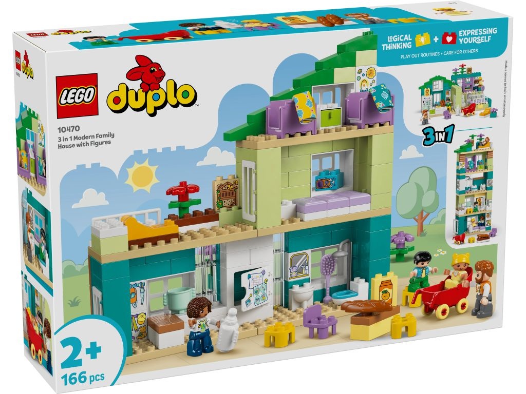 LEGO 10470 DUPLO Nowoczesny dom rodzinny 3 w 1 z figurkami