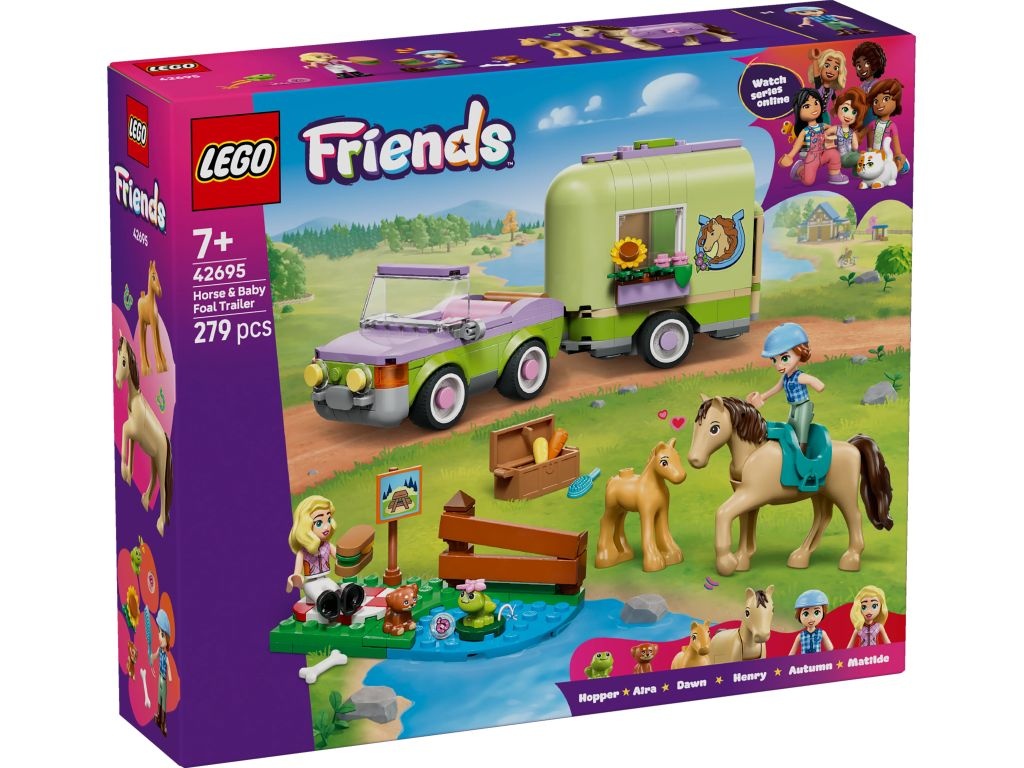 LEGO 42695 Friends Przyczepa z koniem i źrebaczkiem