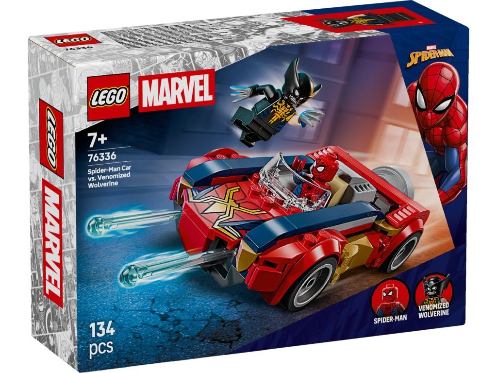 LEGO 76336 Super Heroes Spider-Man w samochodzie kontra zvenomowany Wolverine