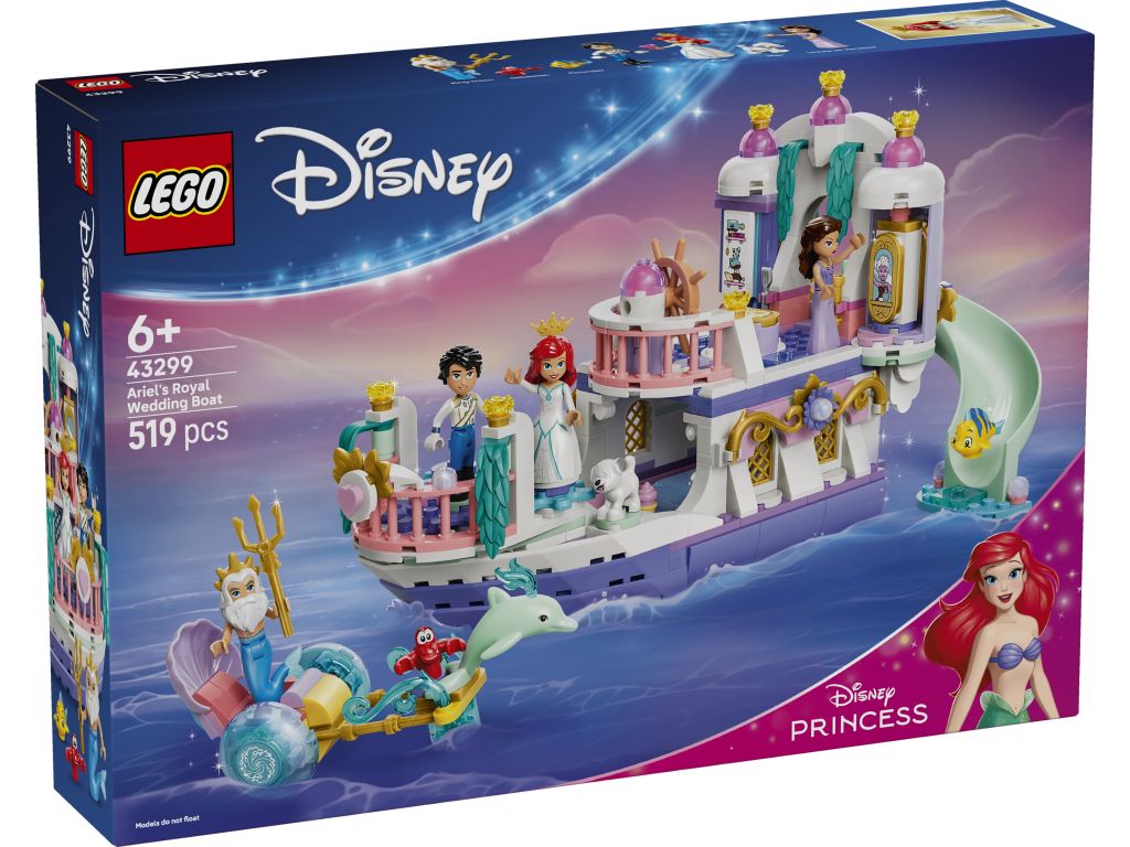 LEGO 43299 Disney Animation Królewska łódź weselna Arielki (