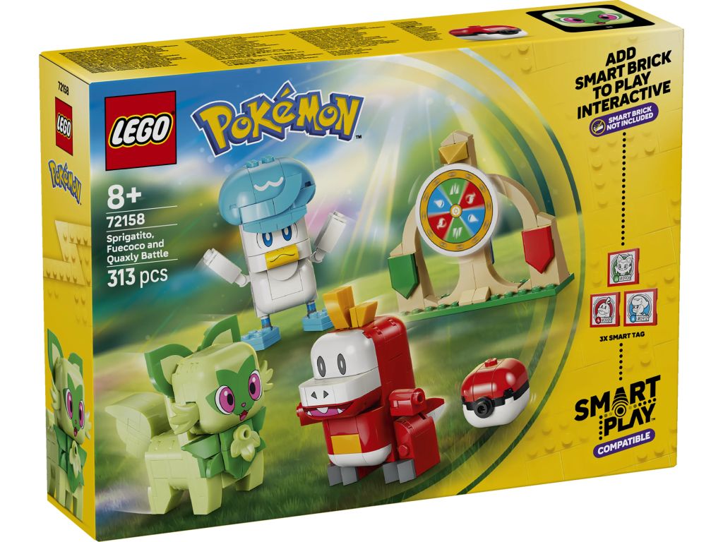 LEGO 72158 Pokémon SMART Play: Sprigatito, Fuecoco i Quaxly — bitwa