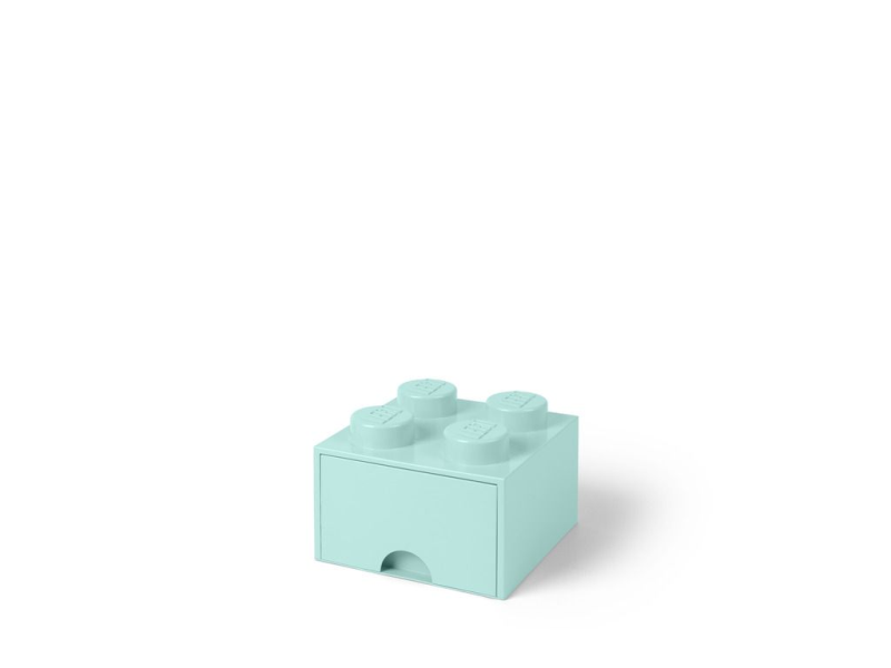 LEGO 40051742 Pojemnik na klocki z szufladą 2x2 turkusowy