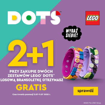 PROMOCJA! Kup 2 dowolne zestawy z serii LEGO DOTS, a losową bransoletkę LEGO DOTS otrzymasz GRATIS!